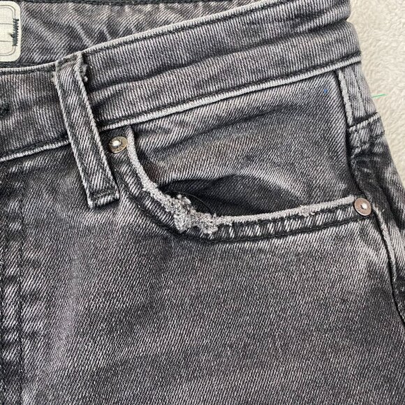 Free People Womans Jeans Size 25 High-Waisted Distressed Black Denim - Picture 8 of 10